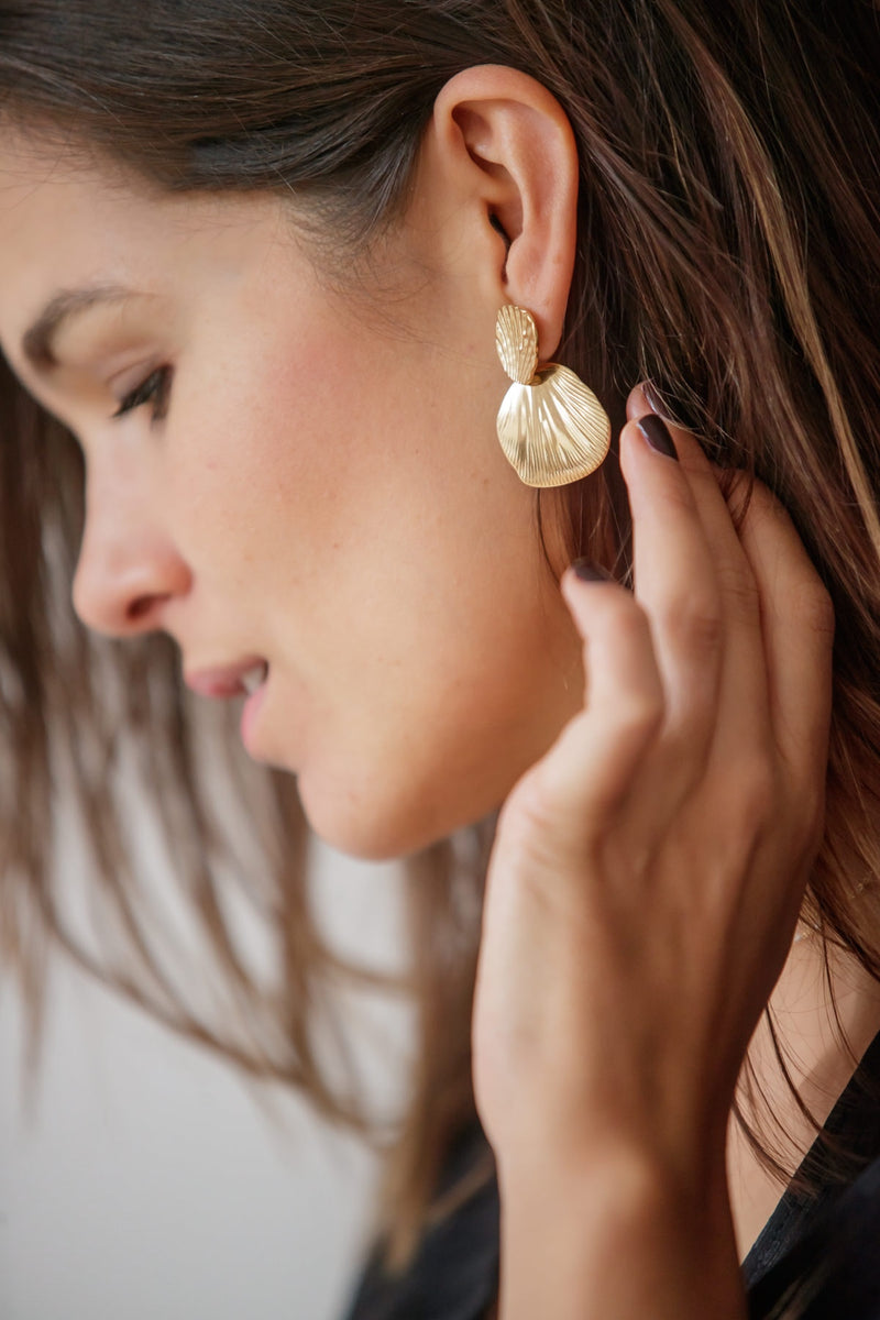 Boucles d'oreilles Lola en paille noir - Apphia-Créations